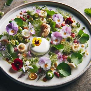edible flowers and wild herbs